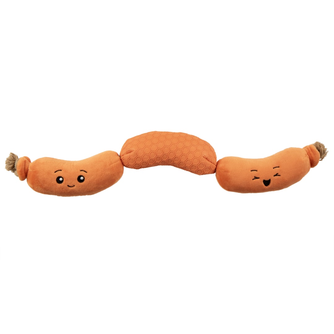 TrustyPup Tough ‘N Fun Hot Links, Orange, Medium