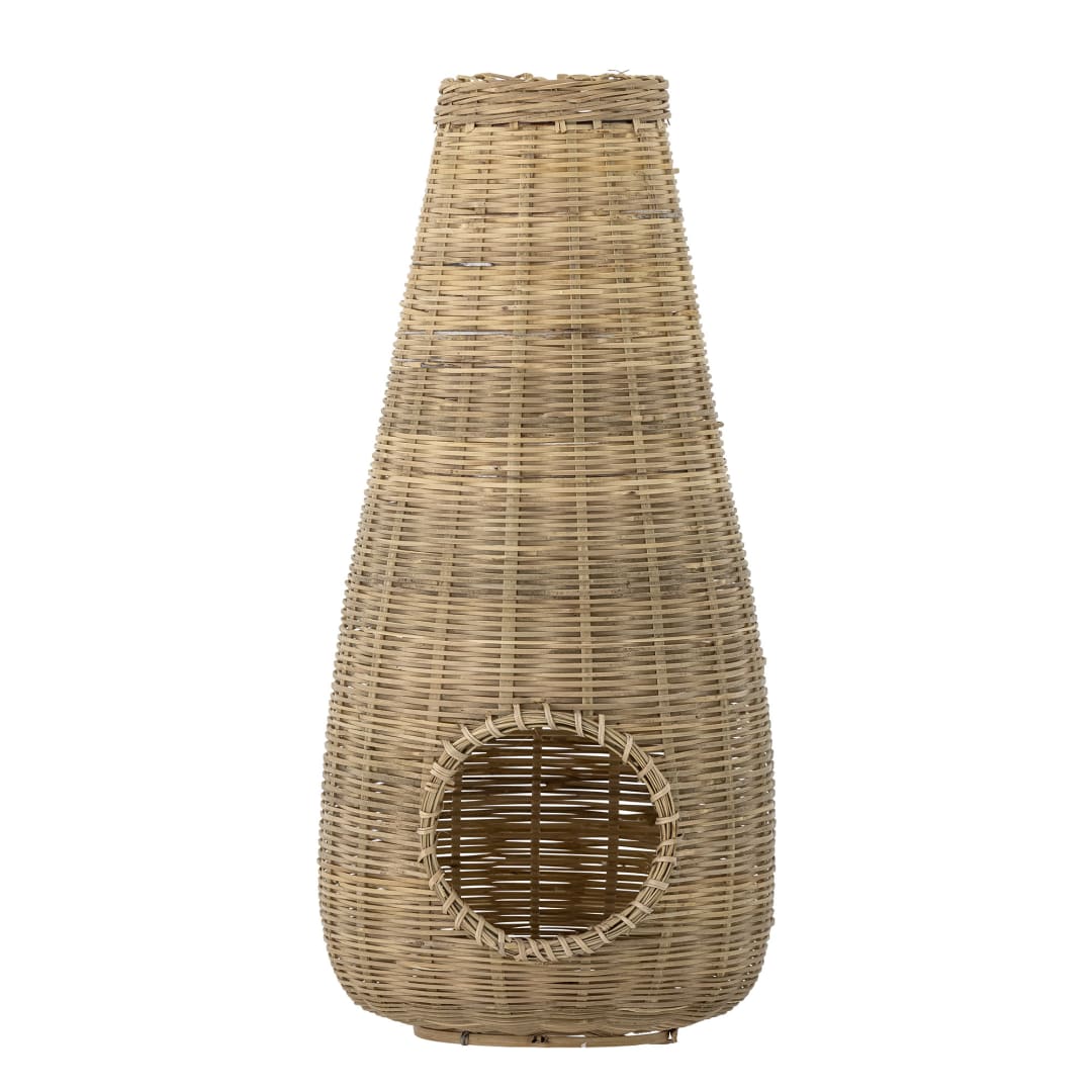 82064337 - Ottine Lantern w/Glass, Nature, Bamboo STOCK: 34