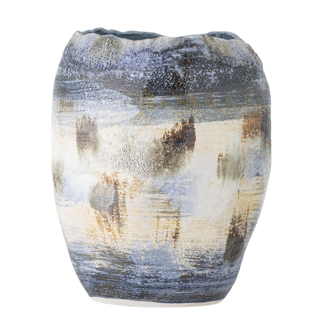 82061422 - Nienna Vase, Blue, Stoneware STOCK: 179