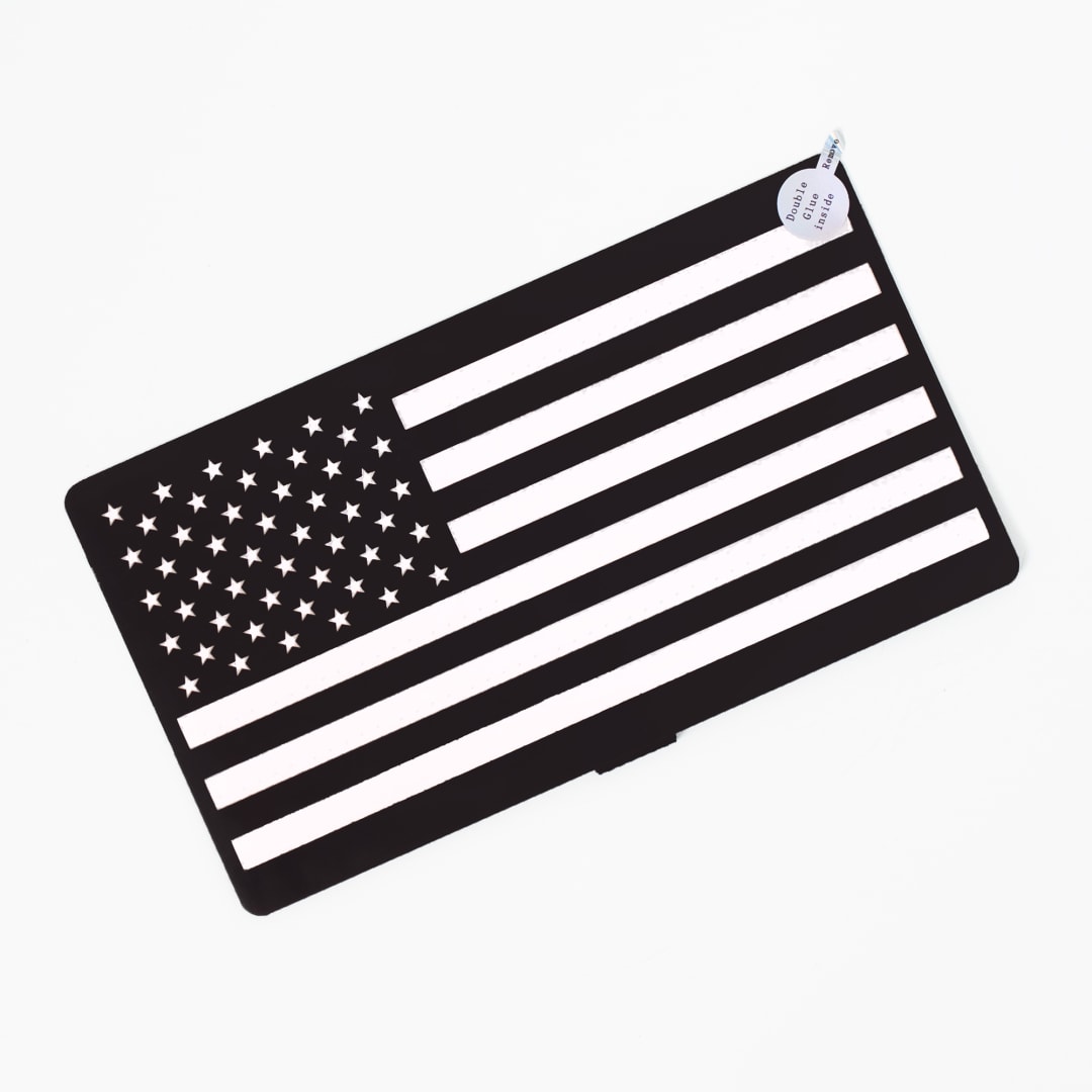 USA Flag (Monochrome) Car Battery Sign Sticker