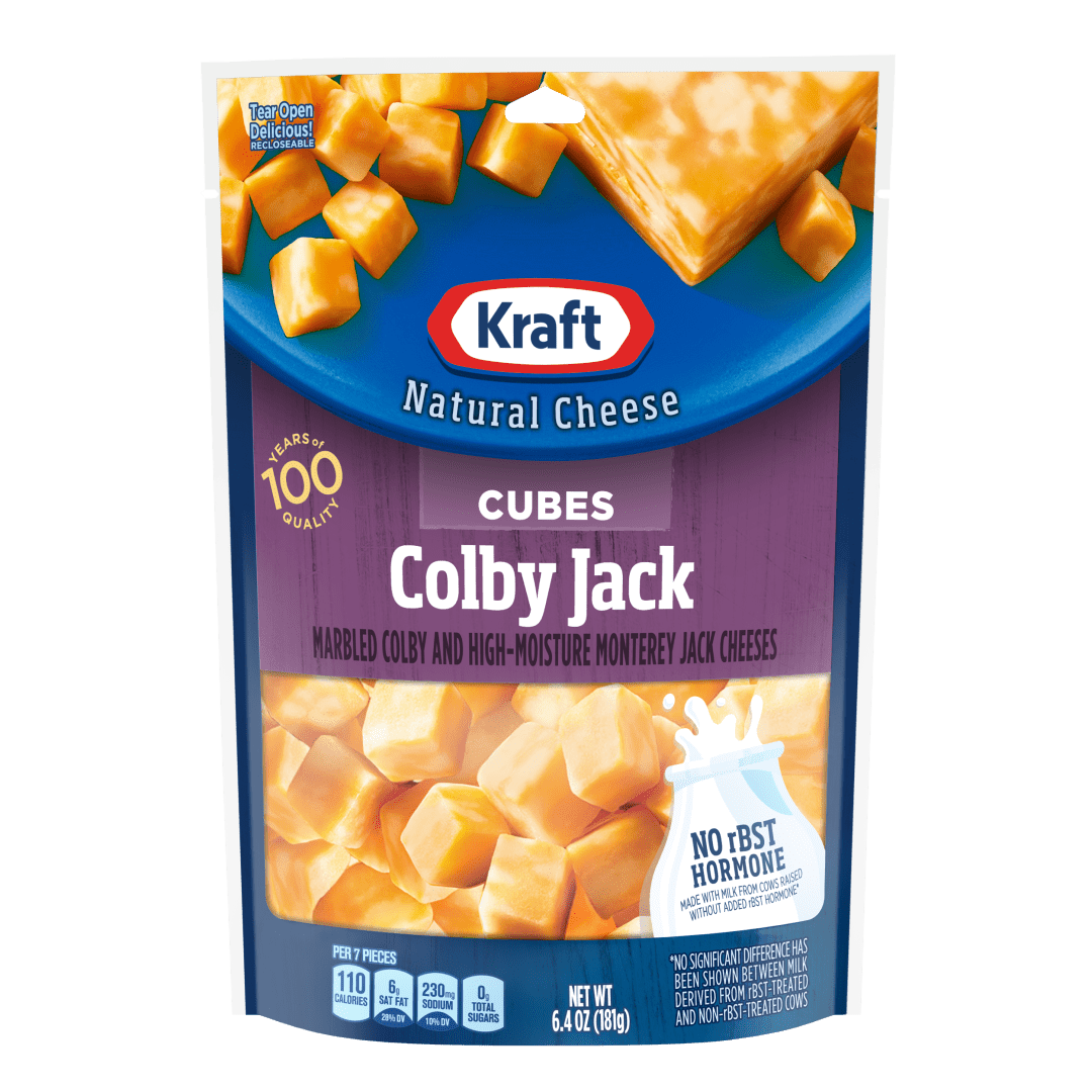 Kraft Colby Jack Marbled Cheese Cubes, 6.4 oz Bag