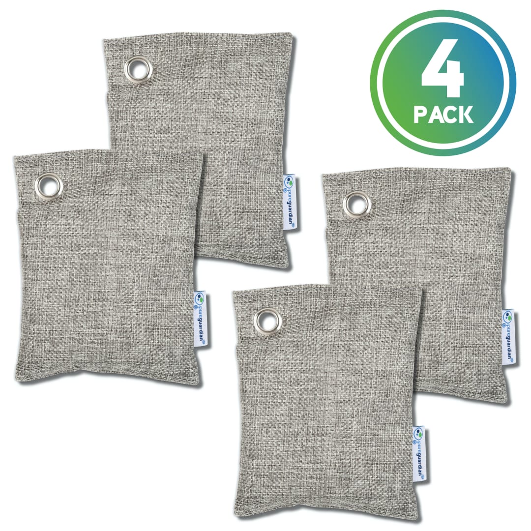 PureGuardian CB100 Bamboo Charcoal 100g Air Purifying Bag Gray / 4-Pack