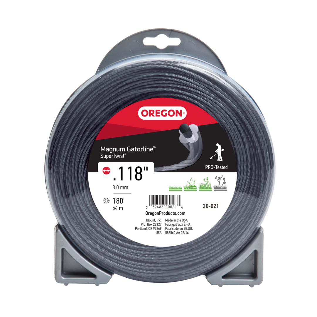 Oregon Magnum Gatorline Supertwist Trimmer Line, .118 inch by 180 Foot