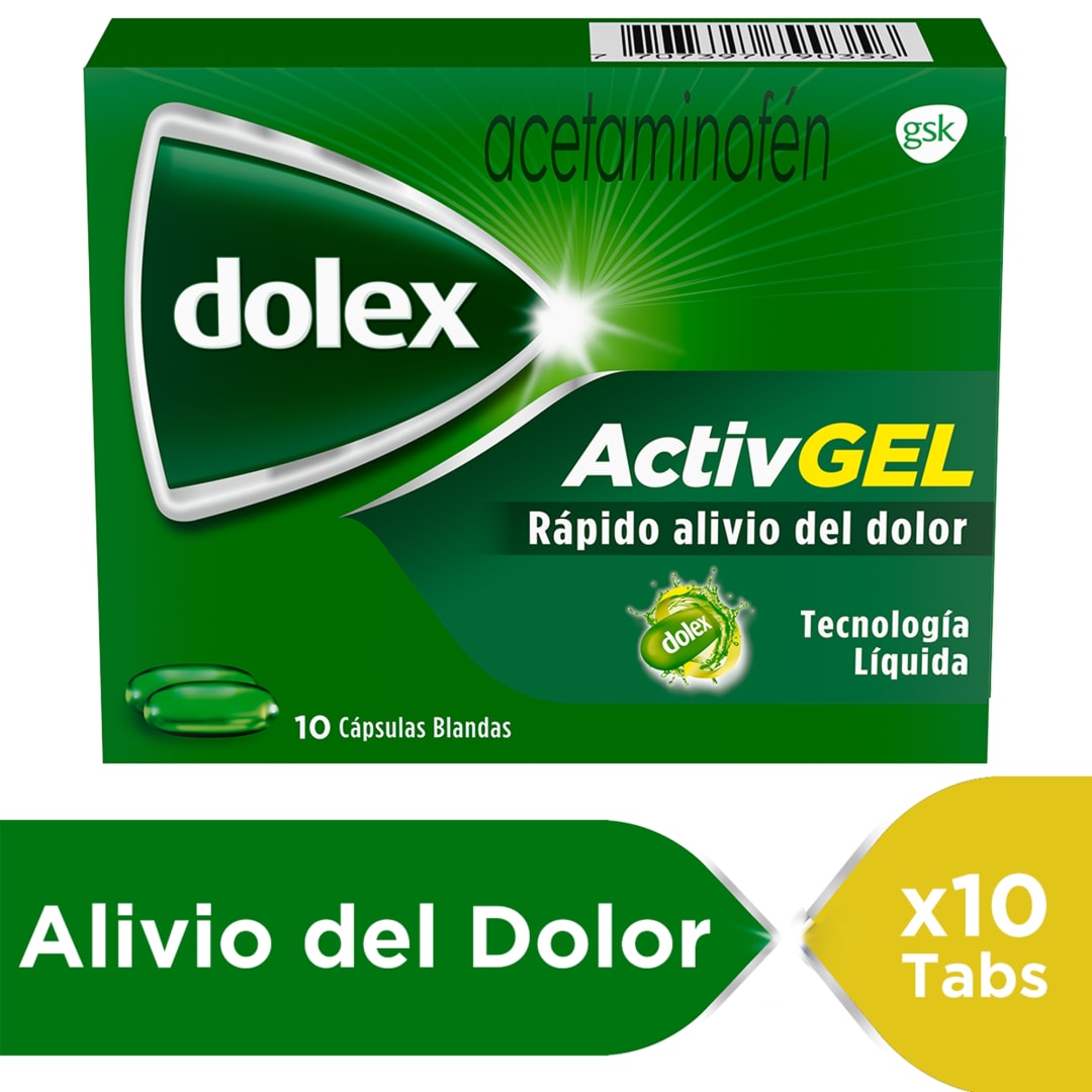 Dolex Acetaminofen Activgel Rápida Acción y Doble Tecnología x 10 Caps