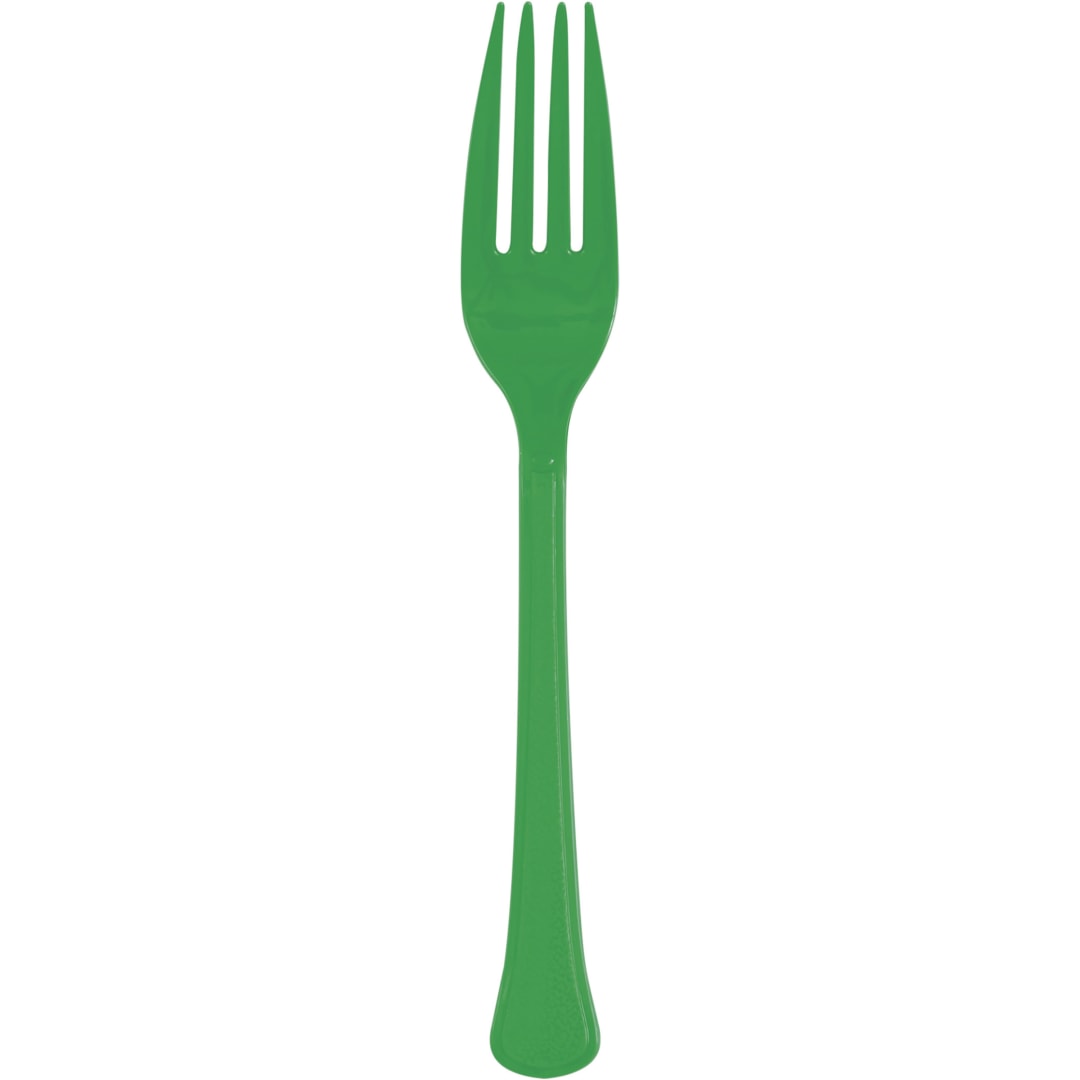Emerald Green Solid Premium Plastic Forks, 20ct