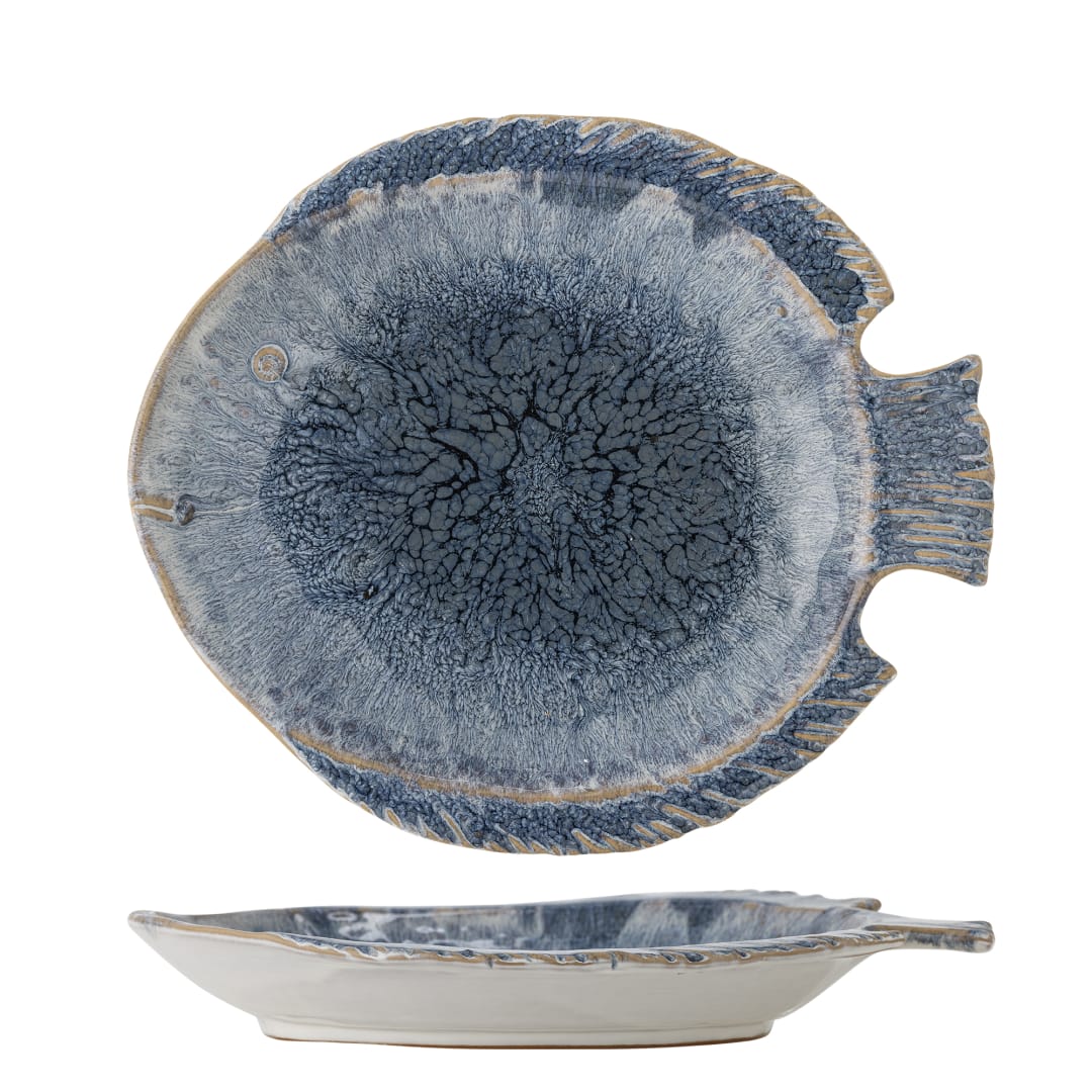 82072815 - Fae Serving Plate, Blue, Stoneware STOCK: 300