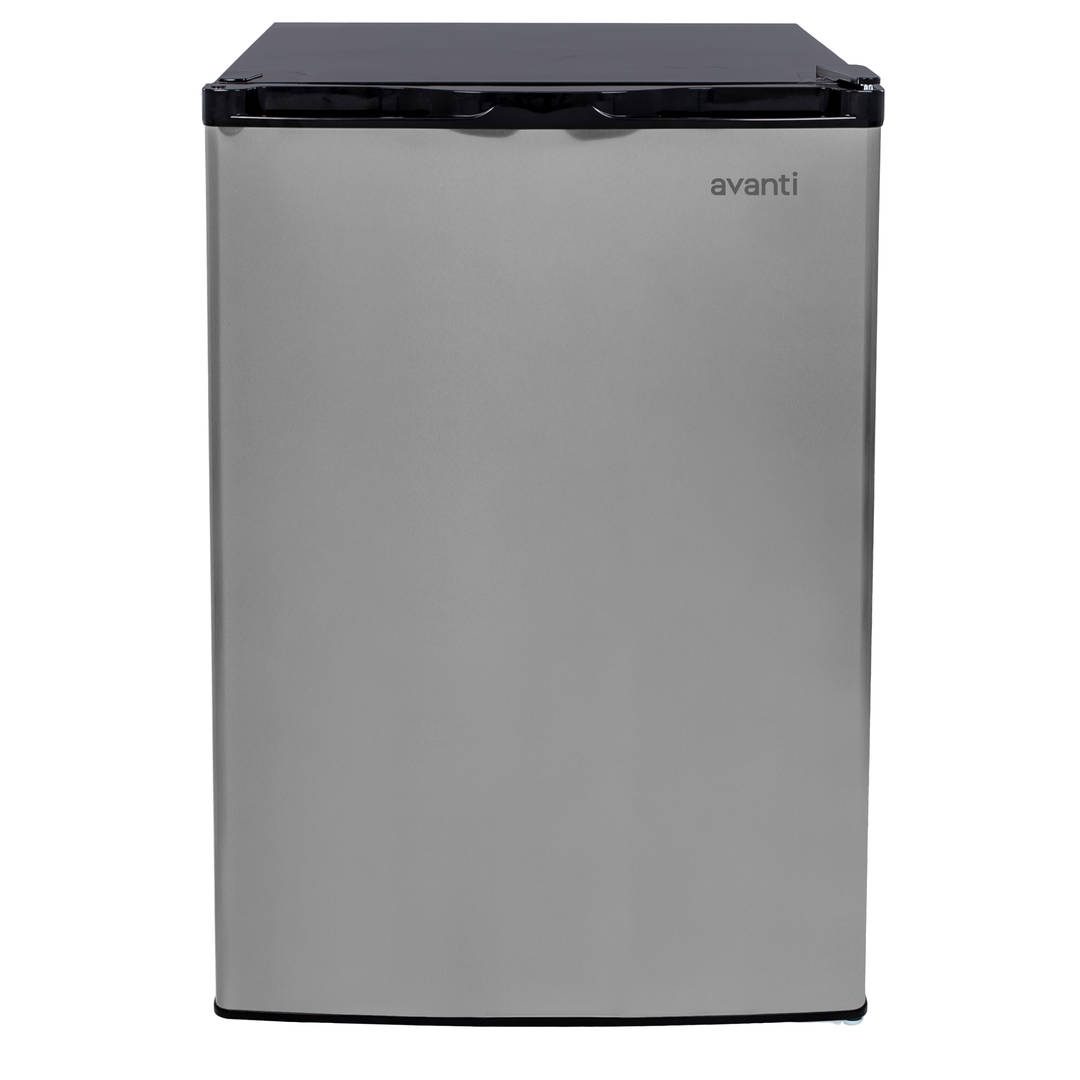 Avanti Compact Refrigerator with True Freezer, Adjustable Glass Shelves, Reversible Door, 4.5 cu. ft., in Stainless Steel (RMX45B3S)