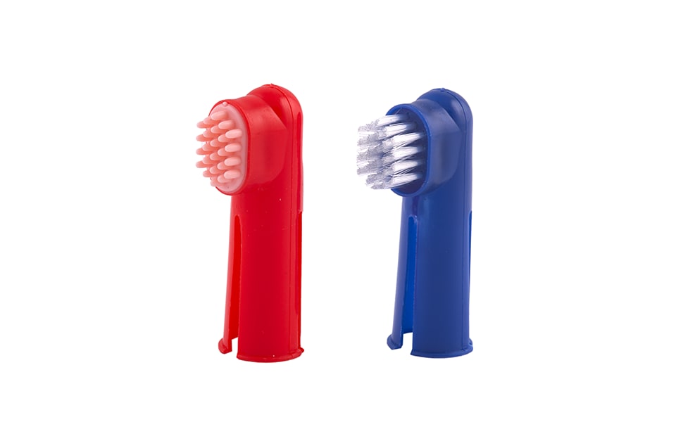 Covetrus Dental Care Finger Toothbrush Kit, Red/Blue