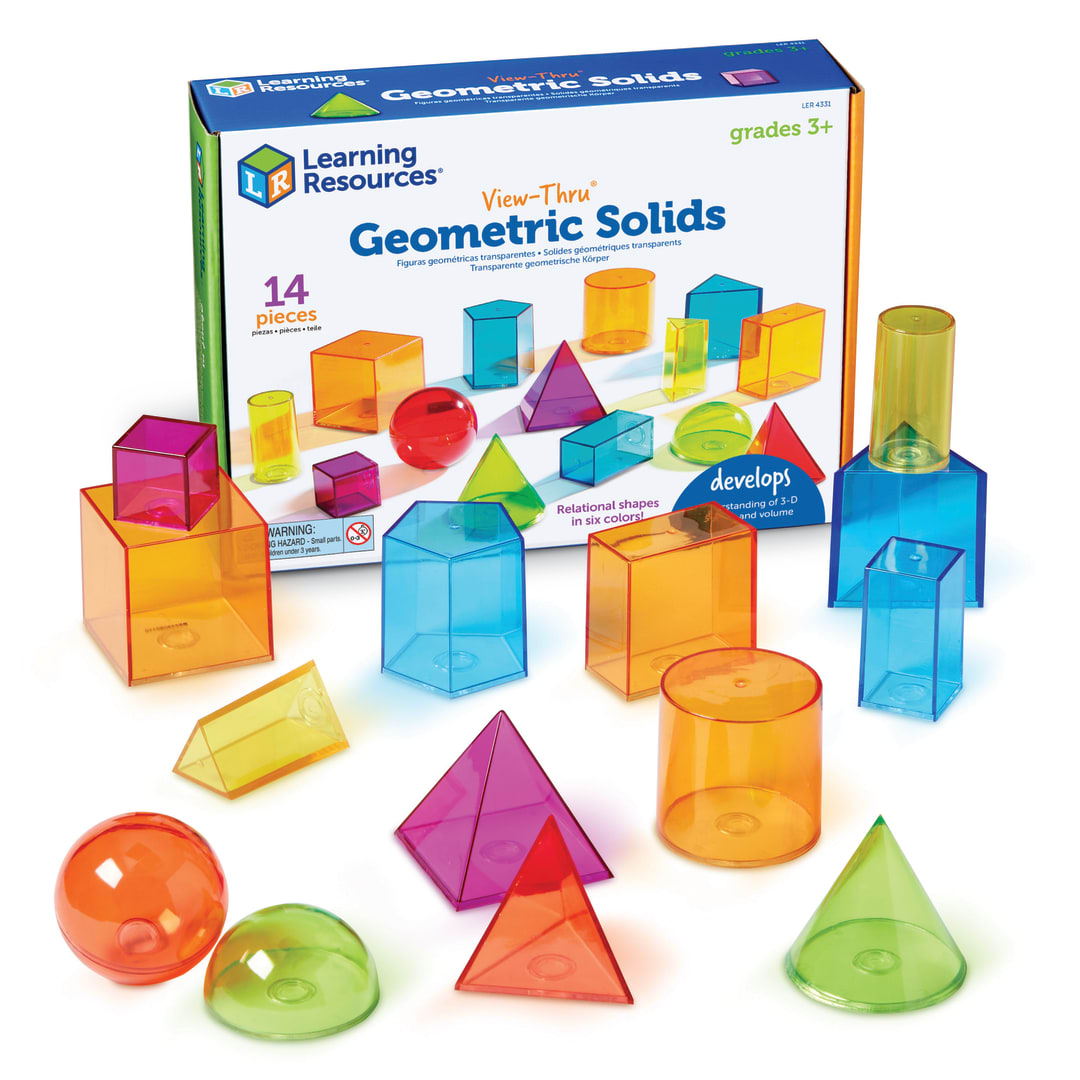 VIEW-THRU GEOMETRIC SOLIDS (14-COLORED)