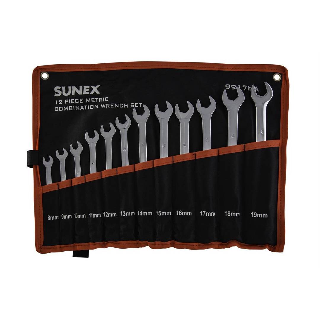 12 Piece Metric Full Polish V-Groove Combination Wrench