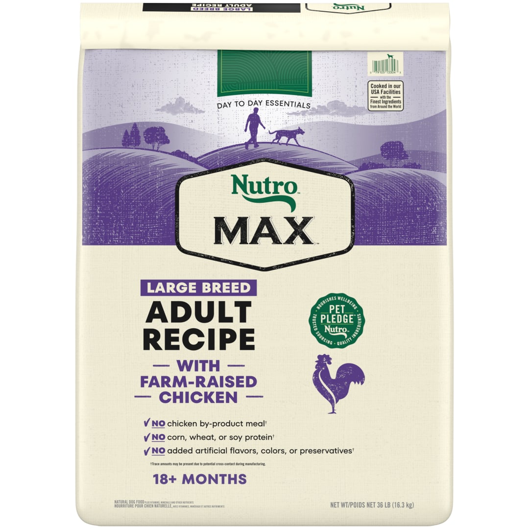 Nutro Max Adult Large Breed Dry Dog Food with Farm-Raised Chicken, 36 lb. Bag
