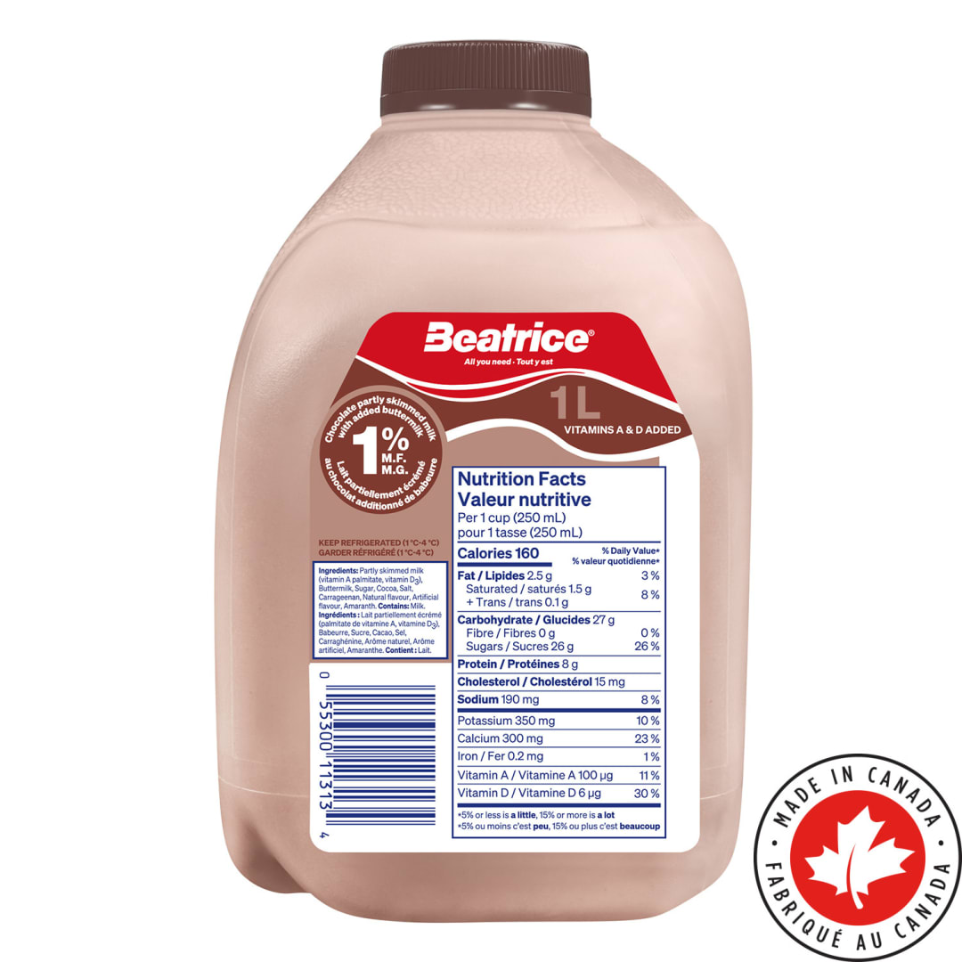 Beatrice Partly Skimmed Chocolate Milk 1%, 1L