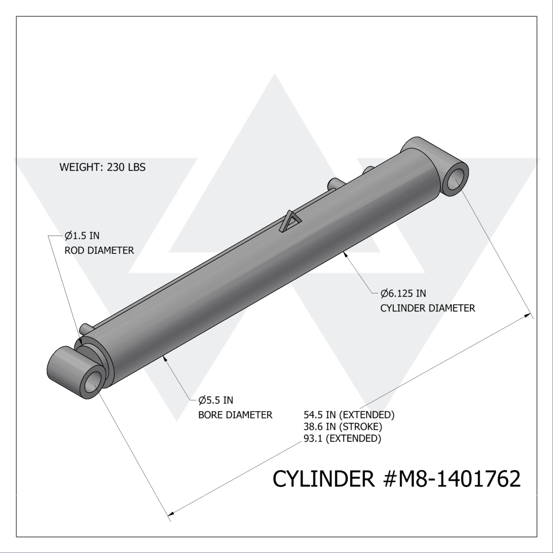 Wastebuilt® Replacement for McNeilus Slide Cylinder 5.50x4.50x38.62 Excalibre