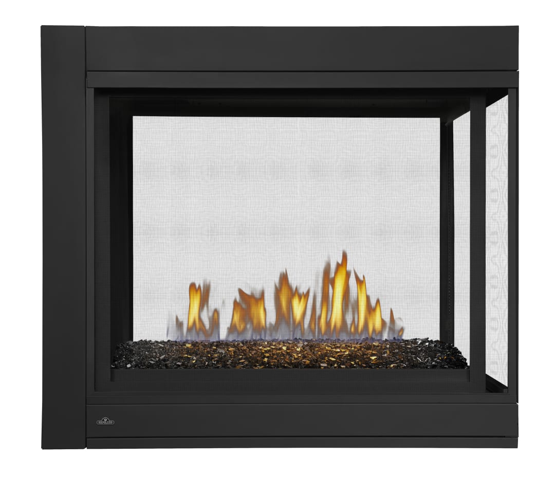 Ascent™ Multi-View 3-Sided Direct Vent Fireplace with Glass Embers, Natural Gas, Electronic Ignition