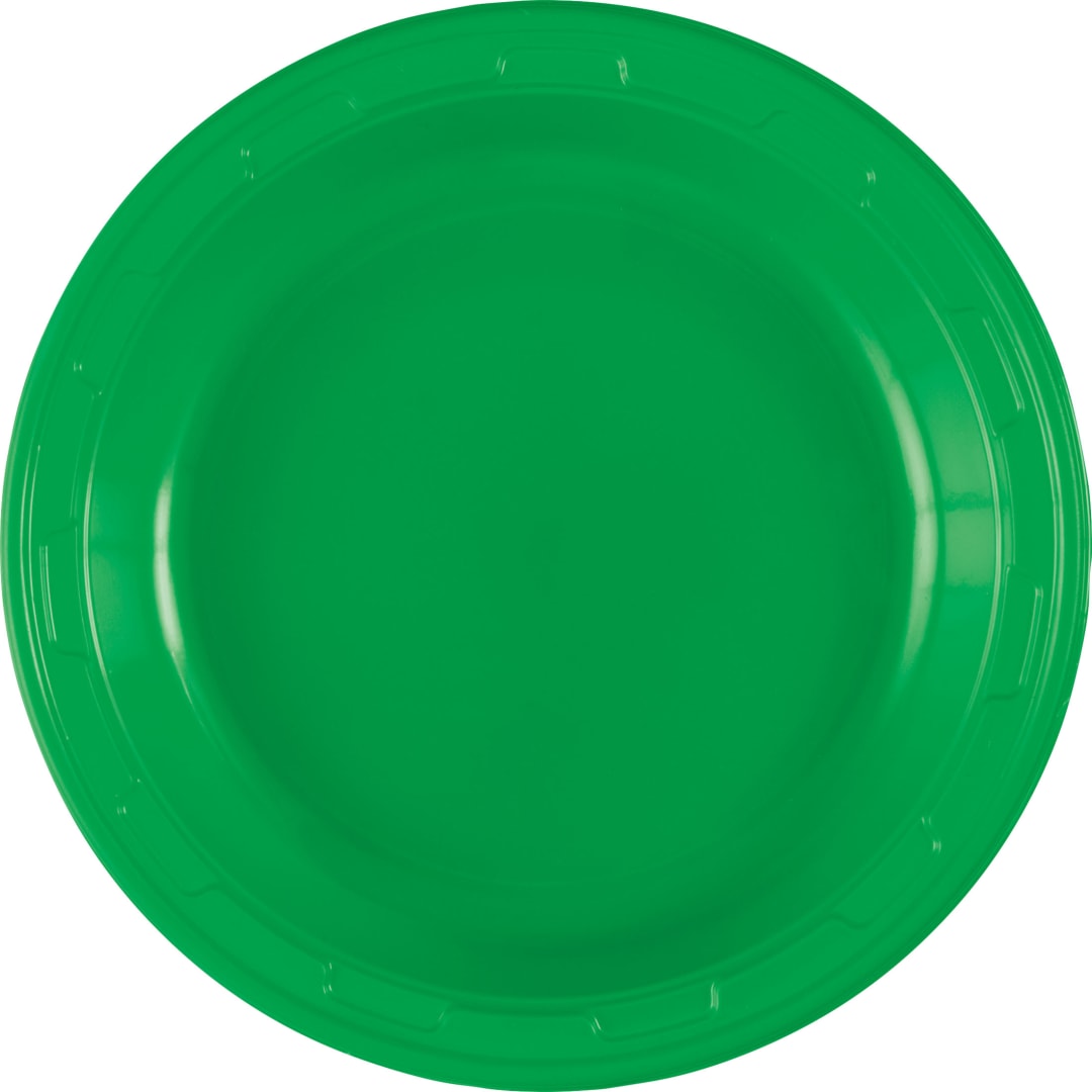 Emerald Green Solid Round 7" Plastic Dessert Plates, 50ct