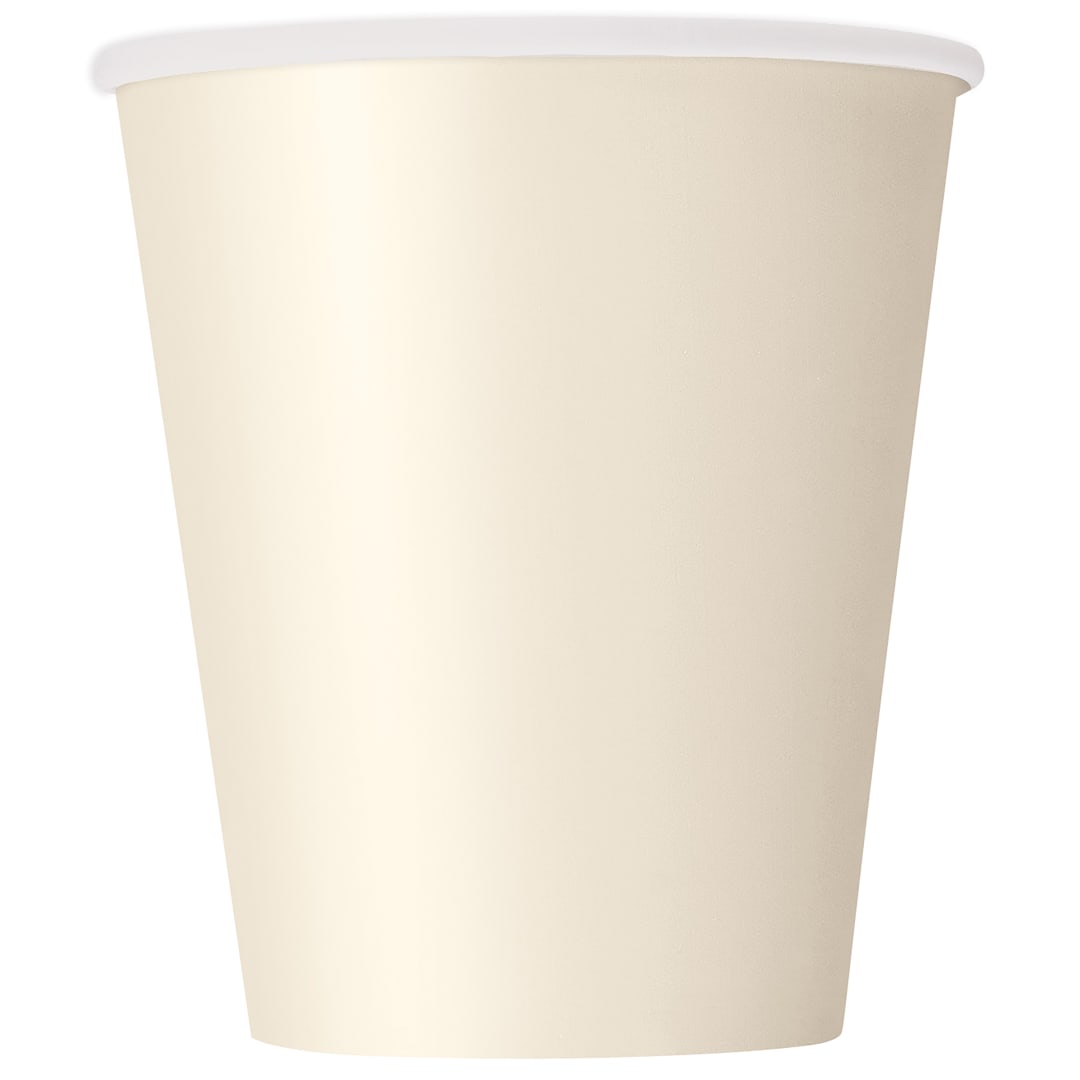 Vanilla Cream Solid 9oz Paper Cups, 20ct