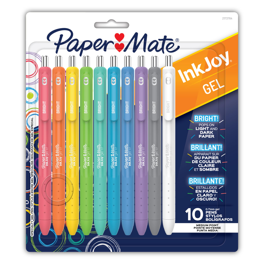 PM INKJOY GEL BRIGHT RT 0.7MM 10CT ASST