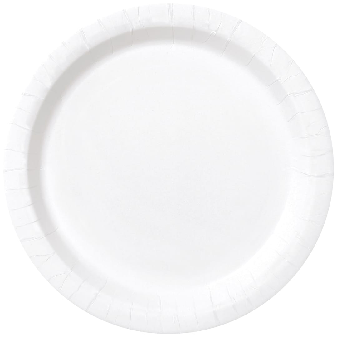 Bright White Solid Round 7" Dessert Plates, 20ct