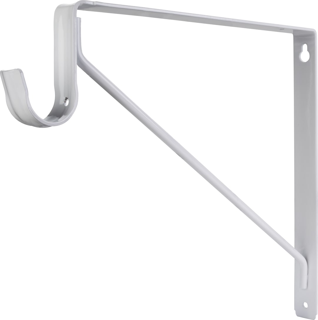 White Shelf & Rod Support Bracket for 1516 Series Closet Rods