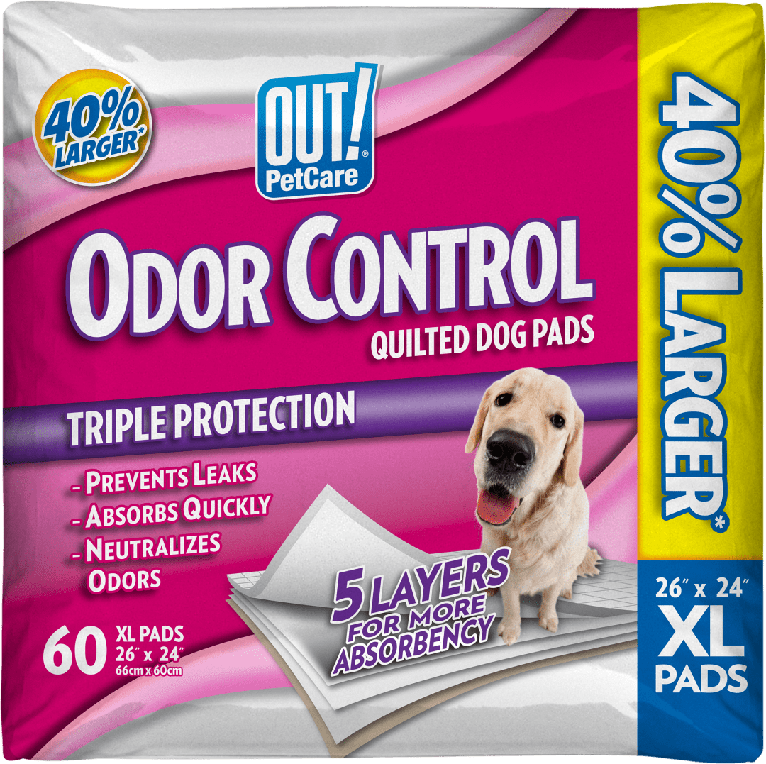 OUT! Odor Control Extra Large Puppy Training Dog Pads | Absorbent Pet Training and Puppy Pads | 26 x 30 inches