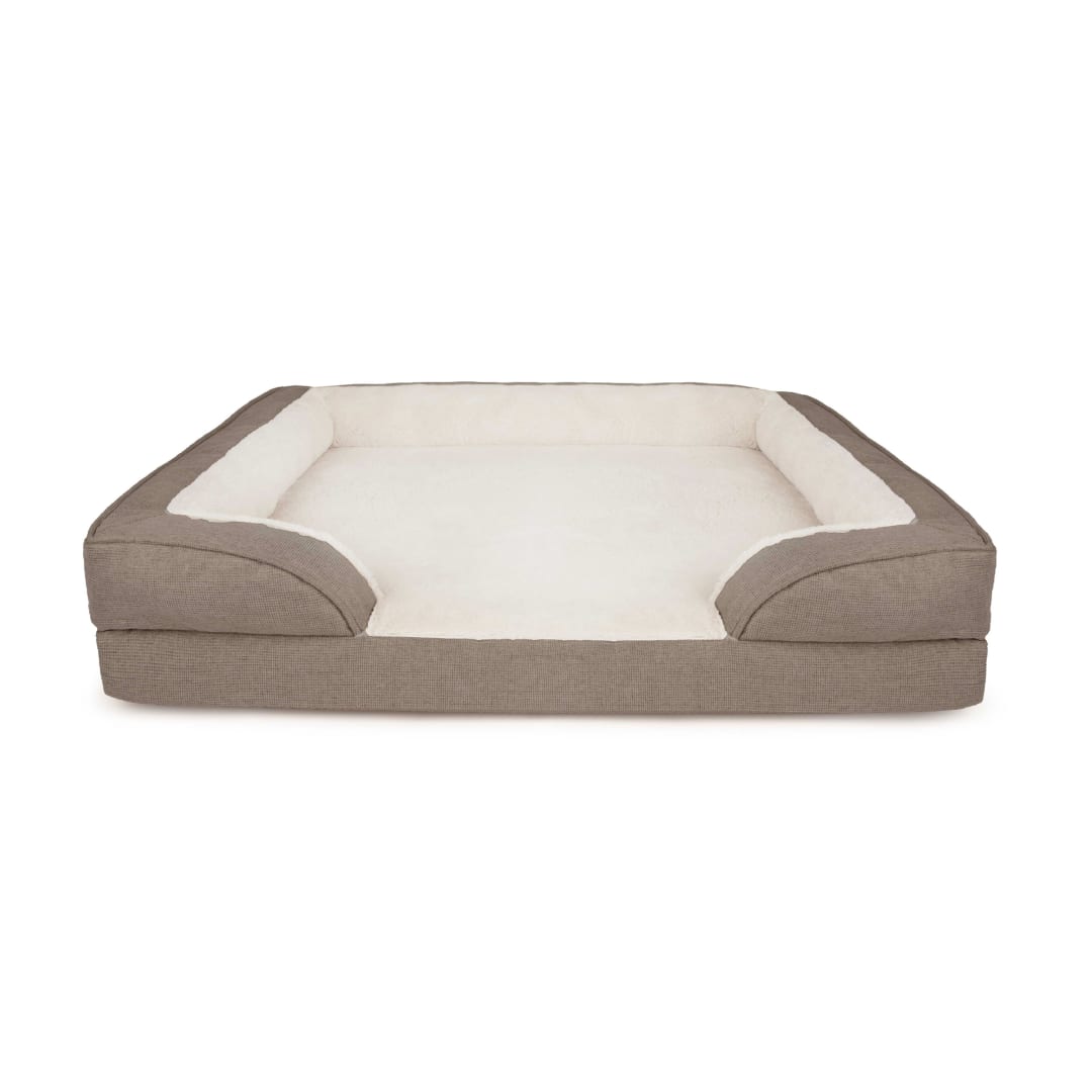 FurHaven Daybed Orthopedic Sofa Dog Bed, Washable Cover, Large, Toast