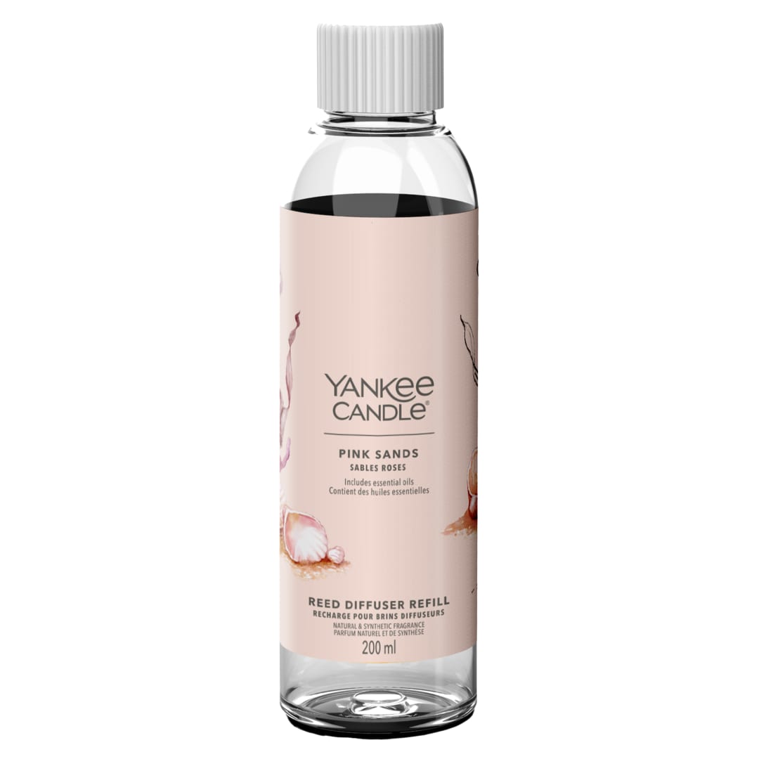 Yankee Candle Signature Recambio para difusor de varillas | Pink Sands | 200 ml | Hasta 20 semanas de fragancia | Regalo perfecto para mujeres