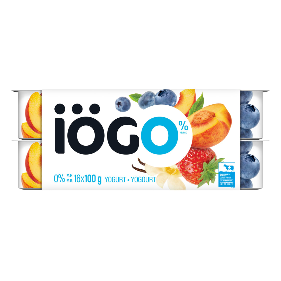 iÖGO Strawberry/ Blueberry/Peach/Vanilla Fat Free Yogurt Cups 0%