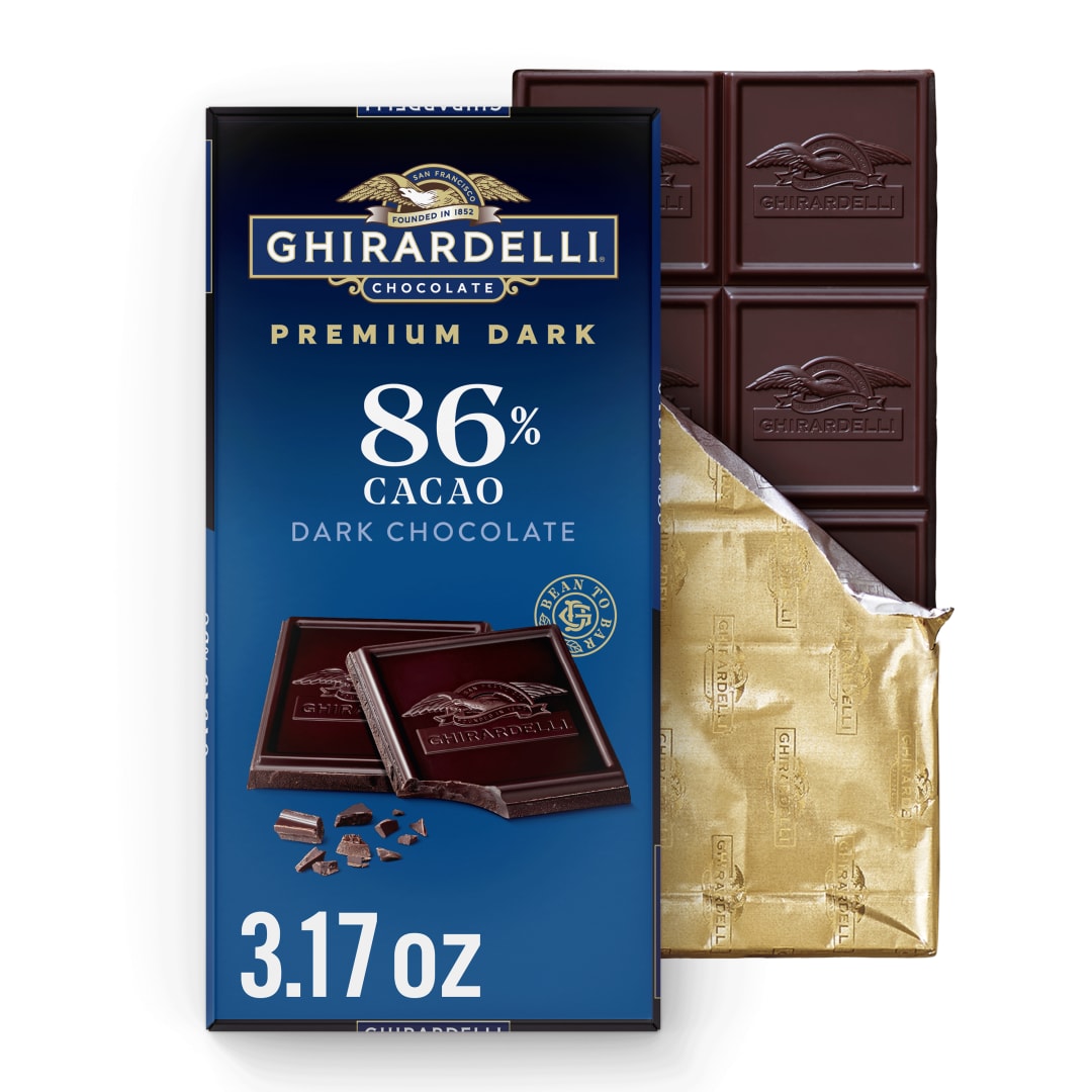 GHIRARDELLI PREMIUM DARK 86% Cacao Dark Chocolate Bar, 3.17 oz Bar