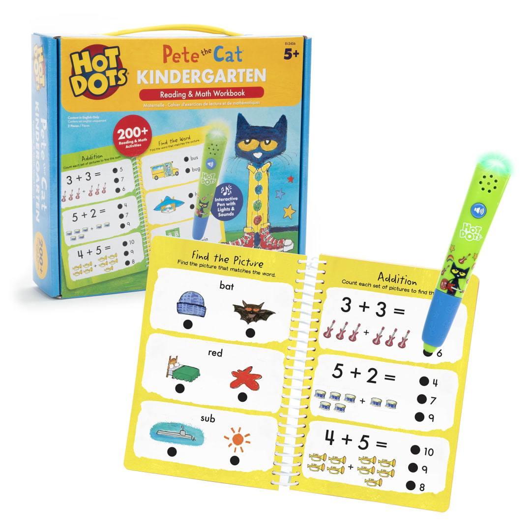 Hot Dots Pete the Cat Kindergarten Reading&Ma