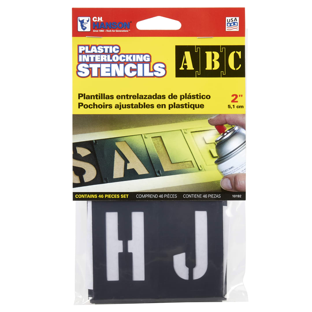 Stencil Set-Letter/Number 2" PVC 46 Pieces