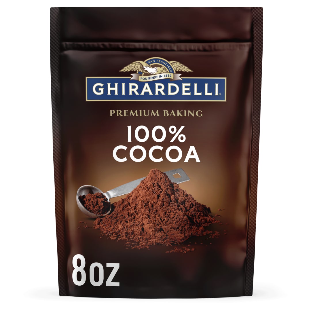 GHIRARDELLI Premium Baking Cocoa 100% Unsweetened Cocoa Powder, 8 oz Bag