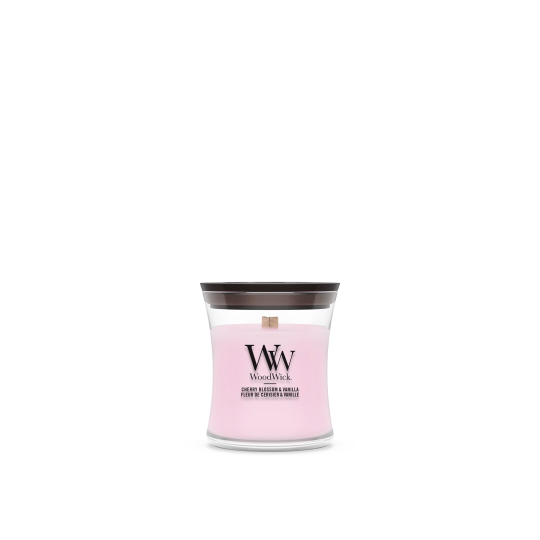 WoodWick Vela perfumada | Vela Mini Hourglass | Cherry Blossom & Vanilla | Regalos perfectos para mujeres
