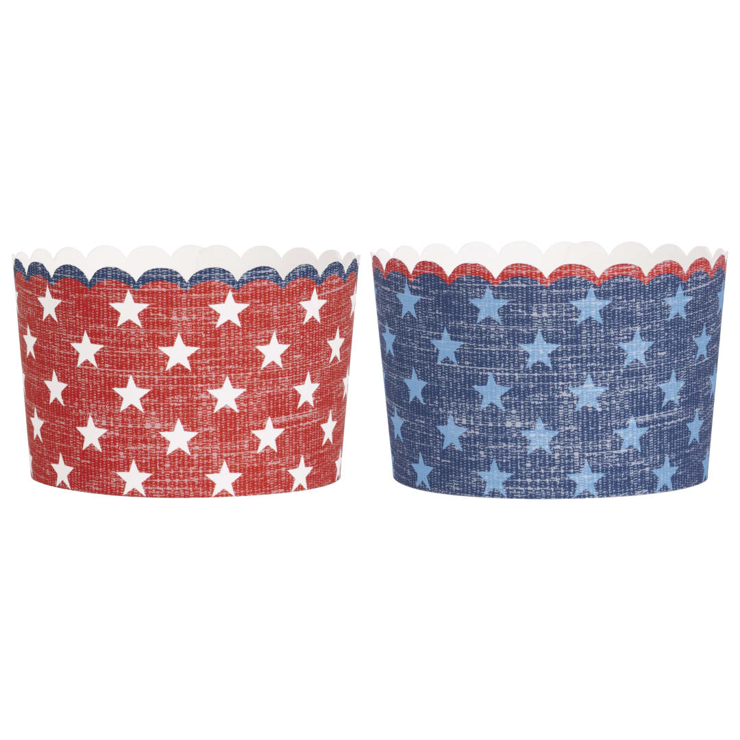 Classic Americana Assorted Scalloped Paper Treat Cups, 16ct