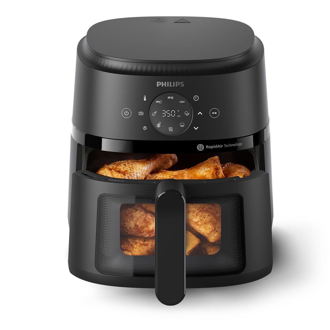 Philips 2000 Series Airfryer with Window, 4.4 Qt (4.2L) Capacity, Black