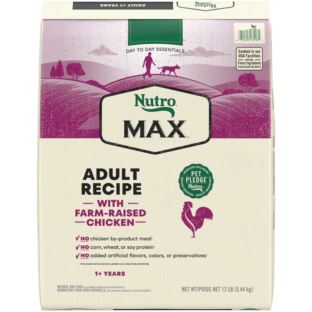 Nutro Max Adult Dry Dog Food with Farm-Raised Chicken, 12 lb. Bag
