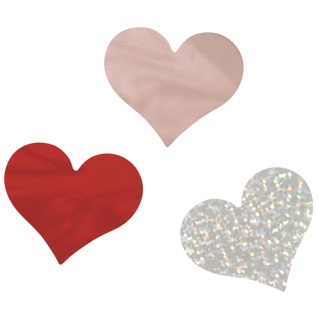 Red &amp; Pink Jumbo Foil Heart Confetti 0.5oz