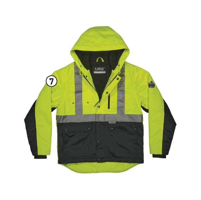 GloWear 8275 Heavy-Duty Hi-Vis Workwear Jacket - Sherpa Lined, Water-Resistant, Type R, Class 2