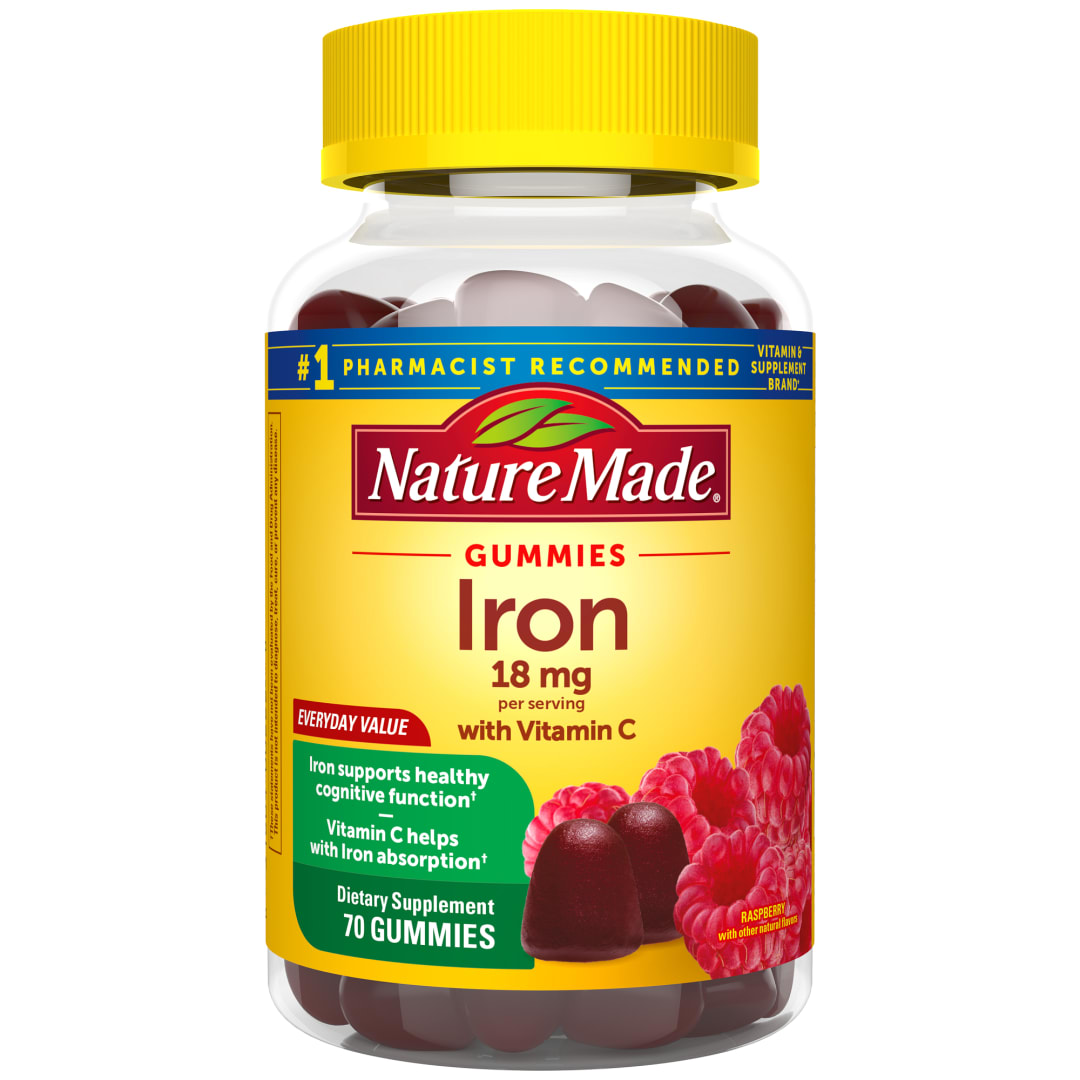 Nature Made Iron Gummies with Vitamin C - Raspberry Flavor - 70ct