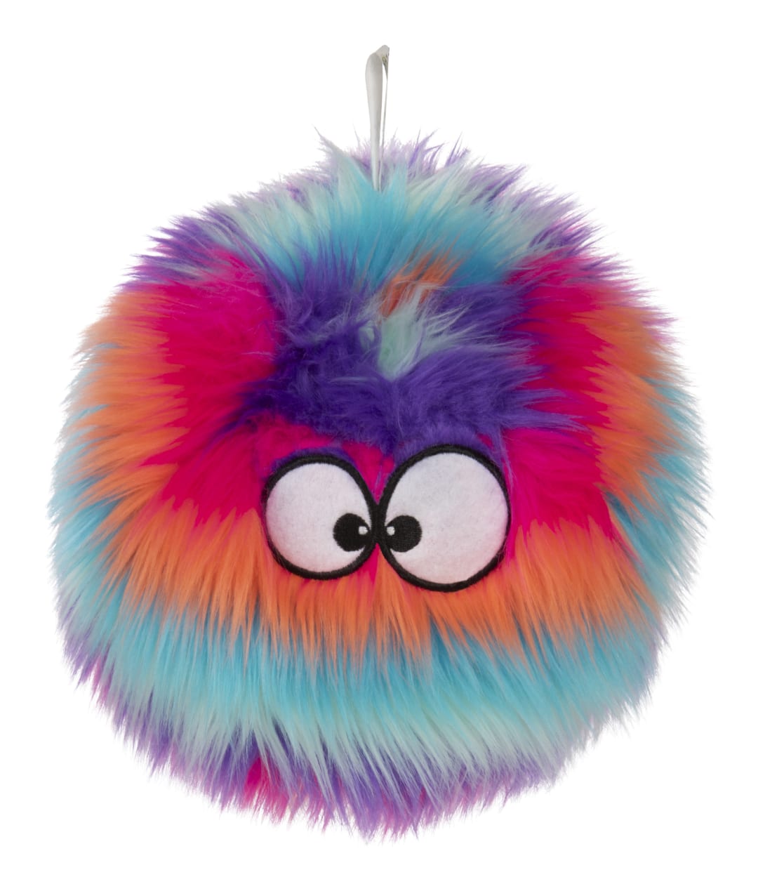 goDog Furballz Squeaky Plush Dog Toy, Chew Guard Technology, Rainbow, Large
