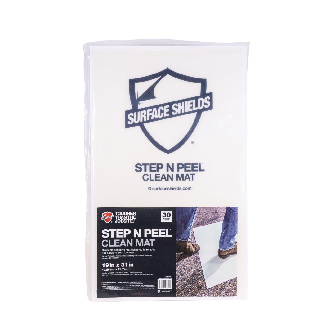 Step N Peel® Sticky Mat®, White Frame, 30-sheet, 19"x31", Custom