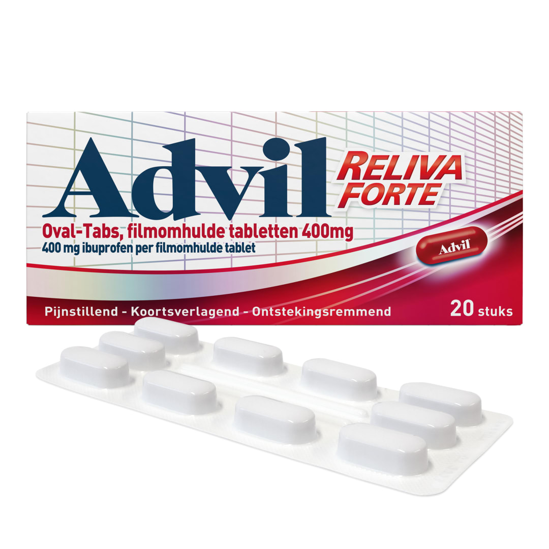 Advil Reliva Forte Oval-Tabs 400mg ibuprofen, 20 stuks