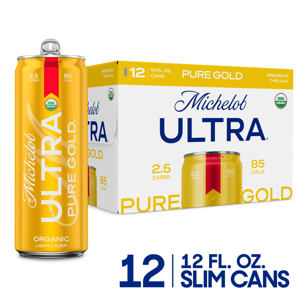 Michelob ULTRA Pure Gold Organic American Lager Beer 12 Pack, 12 fl oz Cans