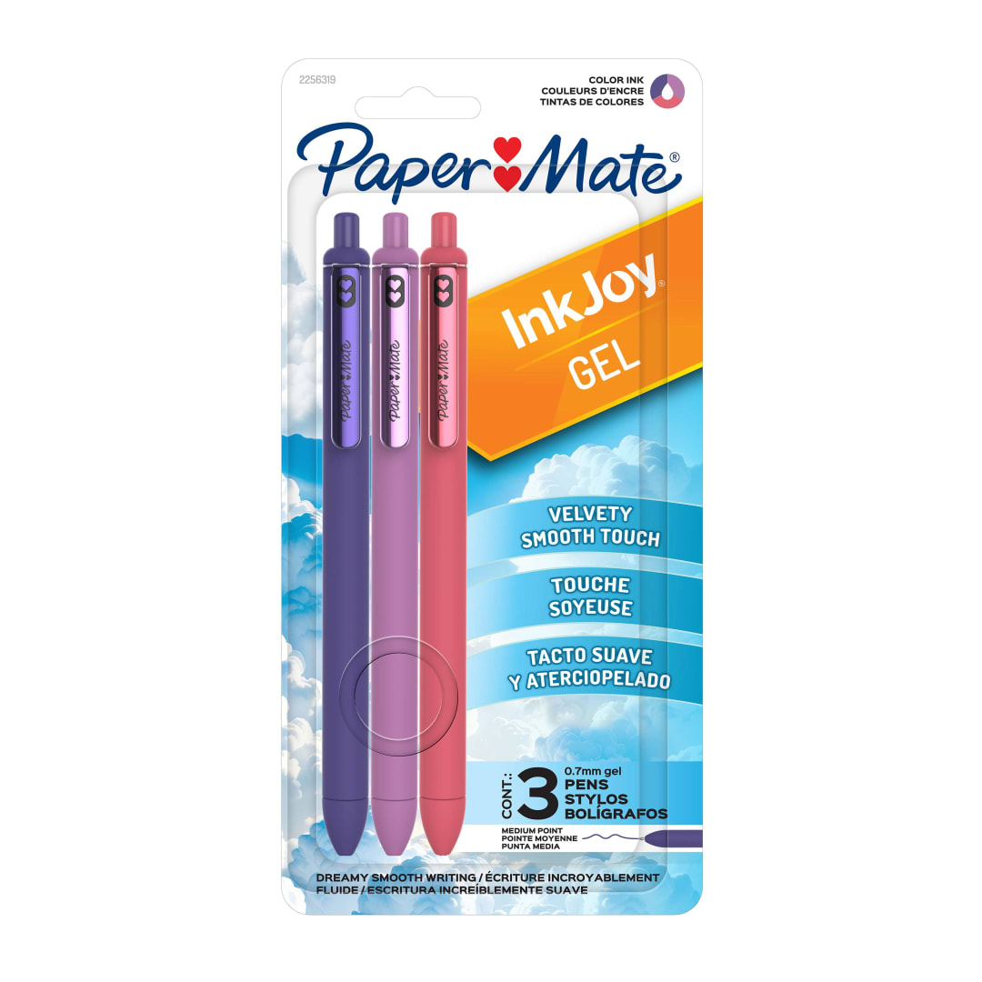 PM INKJOY GEL RT SMTH 0.7MM PK/PU 3CT TR