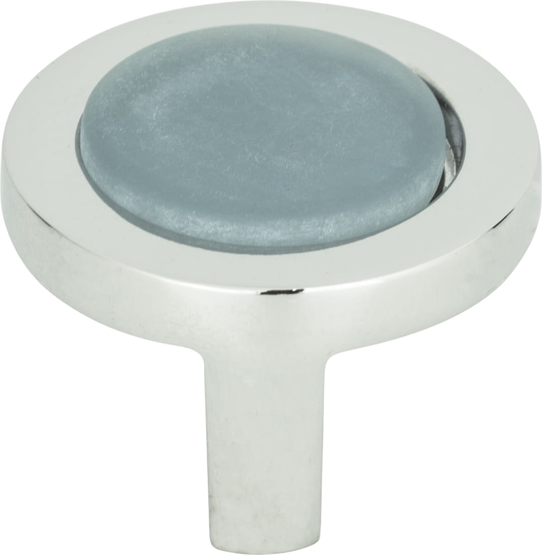 Spa Blue Round Knob 1 1/4 Inch Polished Chrome