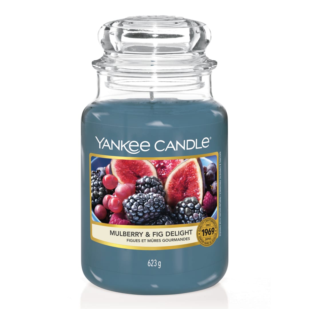 Yankee Candle Vela aromática en tarro grande de Mulberry & Fig Delight | Velas de larga duración: hasta 150 h | Regalos perfectos para mujeres