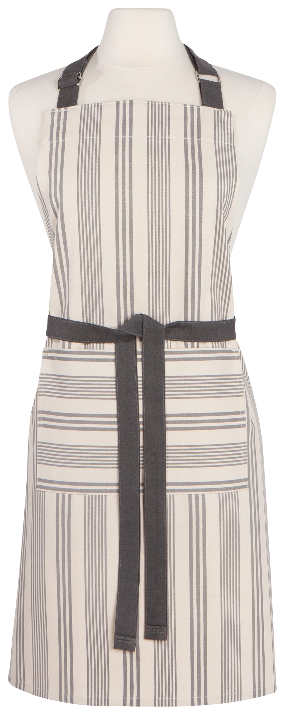 Pencil Stripe Gray Chef Apron