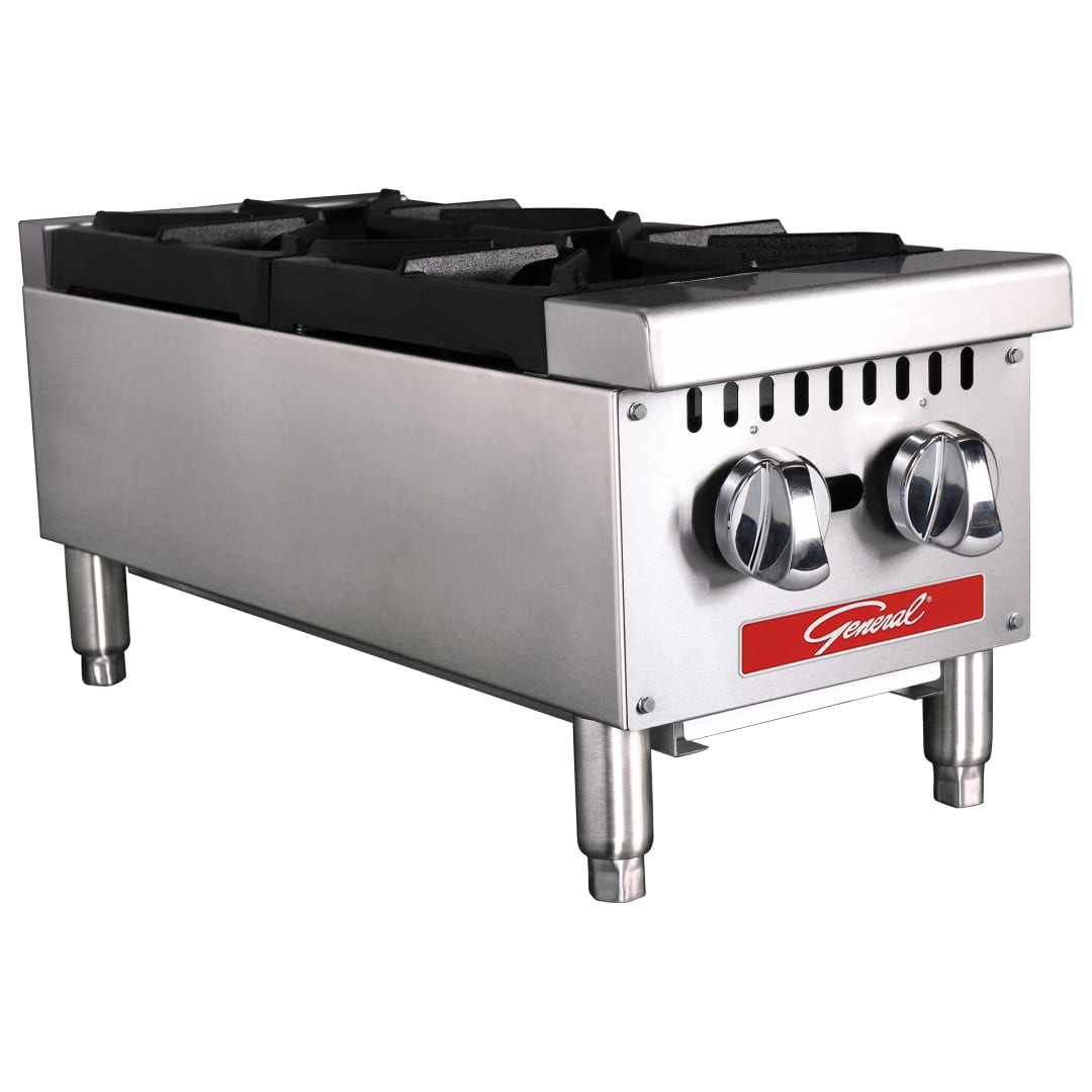 GCHP-12-2NGS - General Hot Plate, 2 Burner - 12", 60K BTU NG Gas