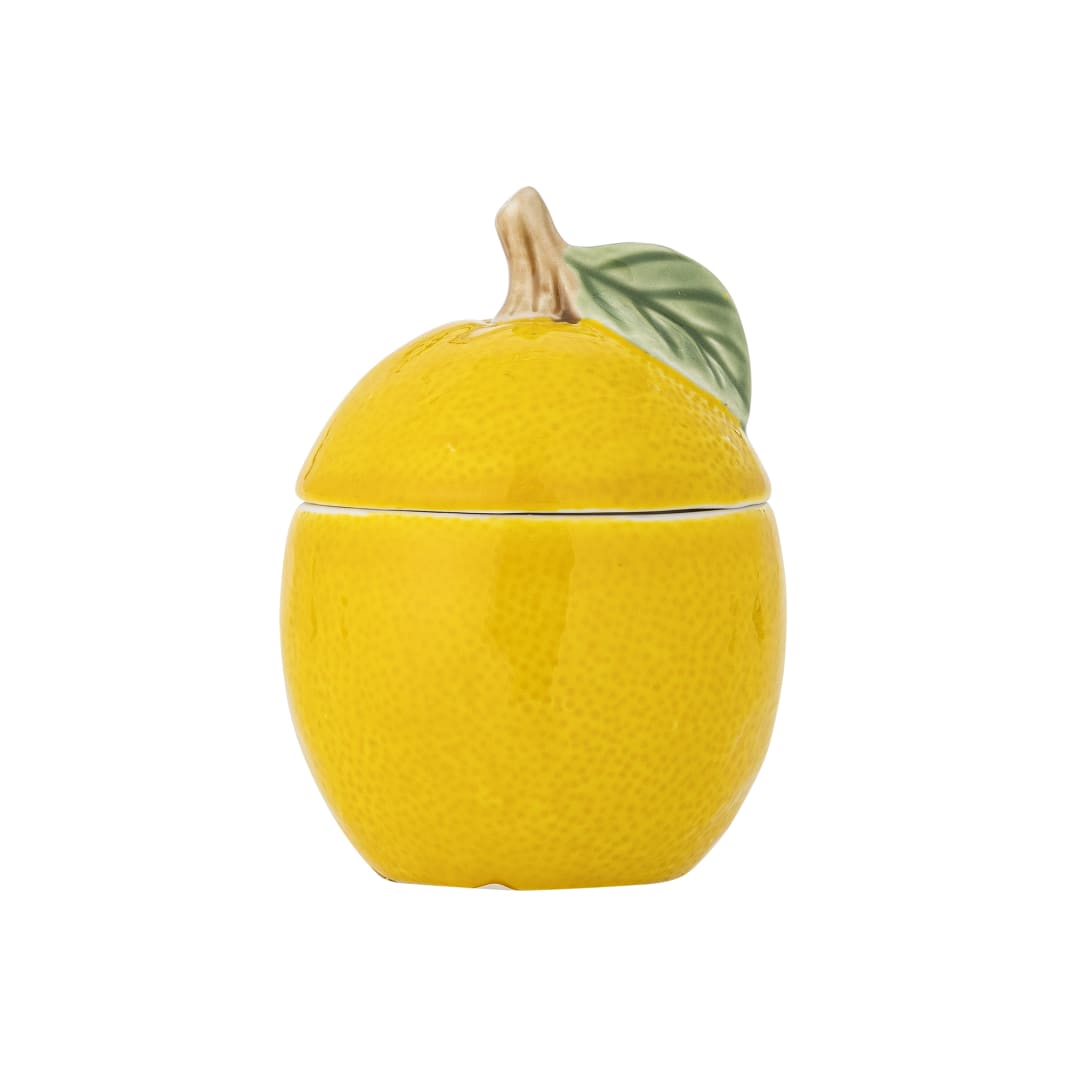 82072615 - Limone Jar w/Lid, Yellow, Stoneware STOCK: 194