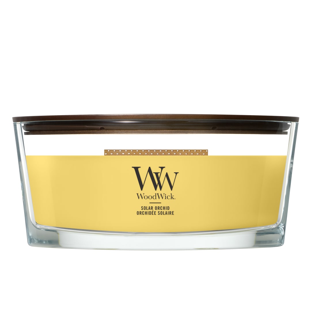 WoodWick Vela perfumada | Vela elíptica | Solar Orchid | Regalos perfectos para mujeres