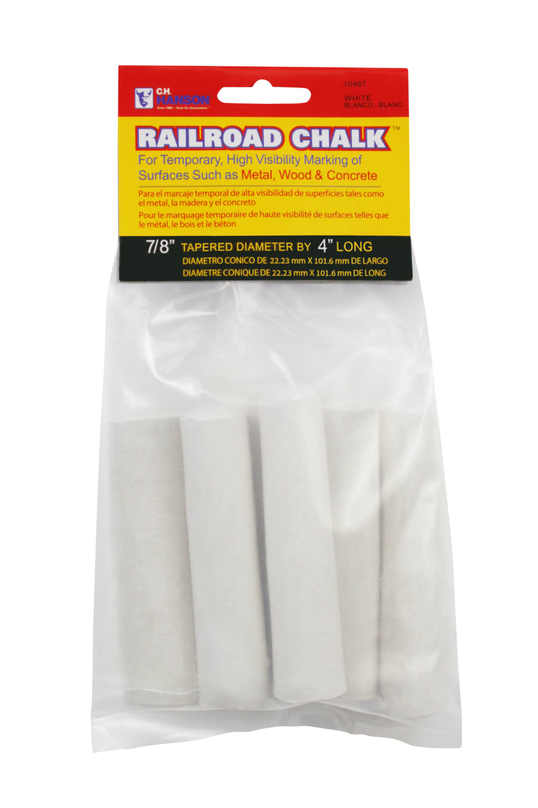 Railroad Chalk-White 6Pcs. Carded